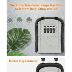 Portable Grey Key Lock Box - Secure Indoor & Outdoor Key Holder Safe