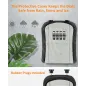 Portable Key Lock Box - Secure Indoor & Outdoor Key Holder Safe for Garage, Garden, Store (Grey)