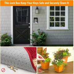 Fayleeko 4-Digit Wall Mount Key Lock Box - Secure 5 Keys Storage