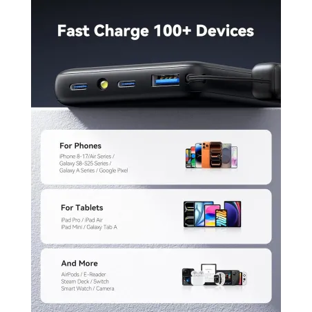 Chargeur Portable INIU 45W 10000mAh USB-C Compatible iPhone&amp;Samsung