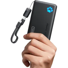 INIU Powerbank 10000mAh 45W PD Charge Rapide Compact avec Câble USB-C Intégré pour iPhone, Samsung, Google