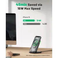Chargeur Sans Fil INIU 15W Rapide avec Lumière Adaptative Compatible iPhone 17-12 Pro Max, Samsung, Google