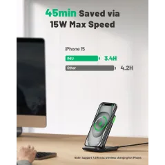 Chargeur Sans Fil INIU 15W Rapide Compatible iPhone & Samsung