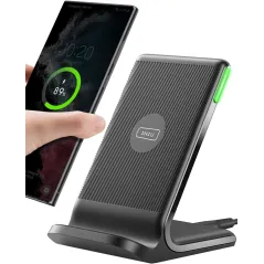 INIU 15W Fast Wireless Charger with Sleep-Friendly Light for iPhone & Samsung