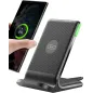 INIU 15W Fast Wireless Charging Station with Sleep-Friendly Adaptive Light for iPhone, Samsung, Google & More