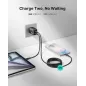 Chargeur USB-C INIU 30W GaN Rapide, Certifié ETL, Double Port + Câble Type-C 5ft [Lot de 2]