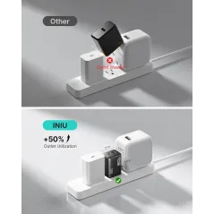 Chargeur INIU Mini USB C 30W GaN Dual Port avec Câble 5ft