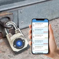 eGeeTouch 5th Gen Outdoor Smart Padlock - Keyless Bluetooth & NFC, Weatherproof, App-Controlled Security