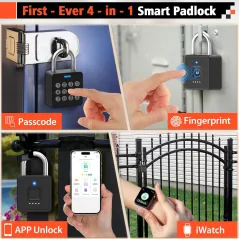 Eseesmart Waterproof Fingerprint & Code Locker Lock | Biometric Padlock