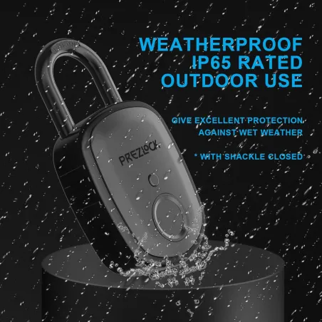 Fingerprint Padlock with Key Backup - IP65 Waterproof, Heavy Duty, Outdoor