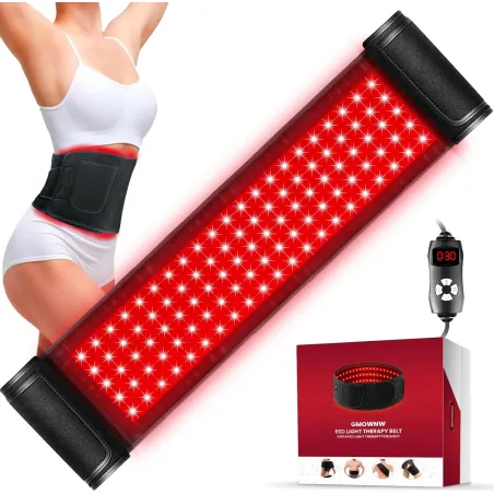 Ceinture de luminothérapie 3 en 1 Rouge 660nm & Infrarouge 850nm avec minuterie et télécommande