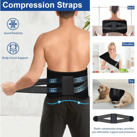 KingPavonini Red Light Therapy Belt, 140 LEDs 630/660/850nm Infrared with Compression Strap for Body Relief