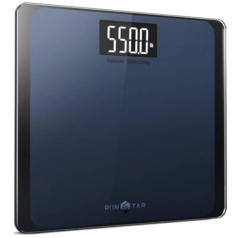 RunStar 550lb Digital Bathroom Scale – Ultra-Wide Platform & Large LCD