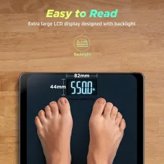 RunStar 550lb Digital Bathroom Scale – Ultra-Wide Platform & Large LCD