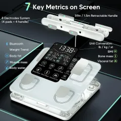 Arboleaf Balance Connectée avec 8 Électrodes, Analyseur Composition Corporelle 50+ Metrics, Bluetooth