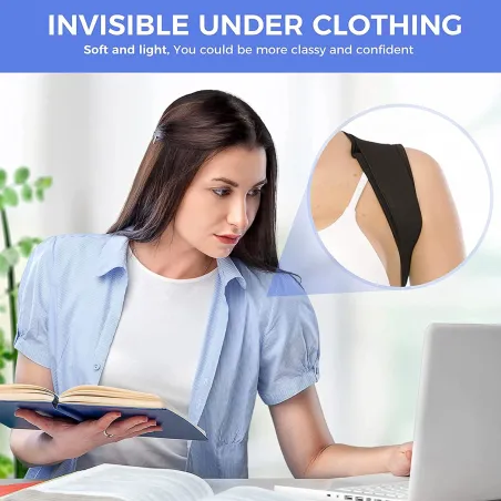 Correcteur de Posture Unisexe Ajustable, Soutien Dorsal Confortable pour Clavicule et Cou (Grand)