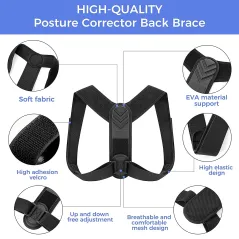 Adjustable Posture Corrector for Men & Women – Comfortable Back Support