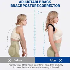 Correcteur de Posture Ajustable - Soutien Confortable Dos & Cou
