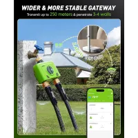 RAINPOINT Programmateur d'Arrosage WiFi 2 Zones pour Tuyau, Système Irrigation Intelligent en Laiton