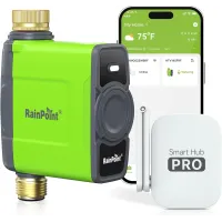 RAINPOINT Programmateur d'Arrosage WiFi pour Jardin, Contrôleur Automatique avec Valve en Laiton