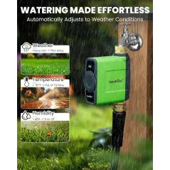 RAINPOINT Programmateur d'Arrosage WiFi pour Jardin, Contrôleur Automatique avec Valve en Laiton