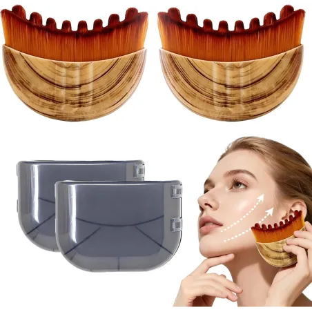 Brosse Drainage Lymphatique Visage 2PCS - Massage Doux & Anti-Po Puffiness