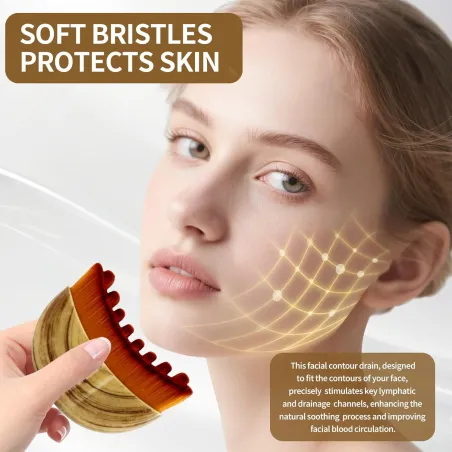 Brosse Drainage Lymphatique Visage Super Douce avec Étui Portable - Style A