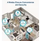 Serrure de porte à empreinte digitale, bouton biométrique smart avec contrôle app, entrée sans clé, noir mat