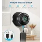 Serrure de porte à empreinte digitale, bouton biométrique smart avec contrôle app, entrée sans clé, noir mat