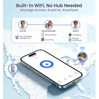 Veise VE012W Serrure Intelligente WiFi Empreinte Digitale, Contrôle App, Compatible Alexa & Google, Entrée Sans Clé
