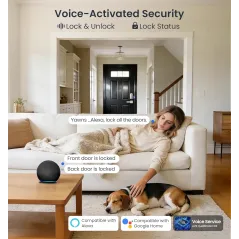 Veise VE012W Built-in WiFi Fingerprint Smart Lock with App, Alexa & Google Compatible, Keyless Entry Deadbolt
