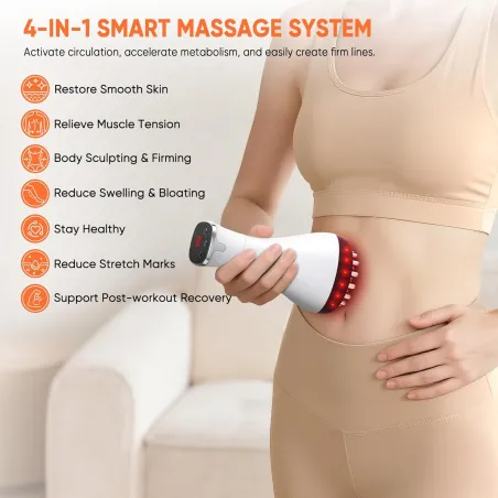 Rechargeable Lymphatic Drainage Massager & Cellulite Tool with Microcurrent