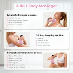 Lymphatic Drainage Massager - Anti-Cellulite Handheld Tool for Thigh, Belly, Sciatica & Muscle Pain Relief