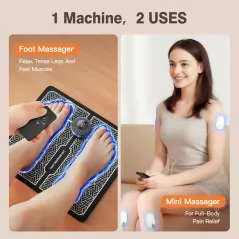 Transcutaneous Electronic Nerve Stimulator & EMS Foot Massager for Pain Relief and Muscle Stimulation