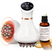 Appareil de Massage Draineur Lymphatique Anti-Cellulite avec Microcourant, Lumière, Chaleur et Huile Corporelle
