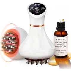 Lymphatic Drainage Massager & Anti-Cellulite Body Sculpting Machine with Microcurrent, Heat, Light & Vibration