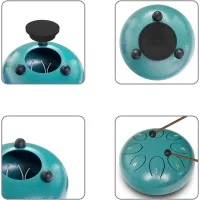 REGIS Steel Tongue Drum 6 8 Notes Style Pluie, Instrument de Percussion Relaxant pour Méditation