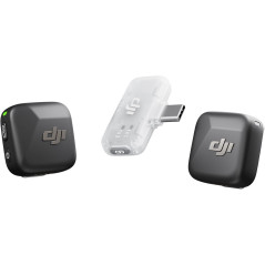 DJI Mic Mini Wireless Lavalier Mic (2 TX + 1 RX) for iPhone 17/16/15, Android, PC – 300m Range, Noise Cancelling