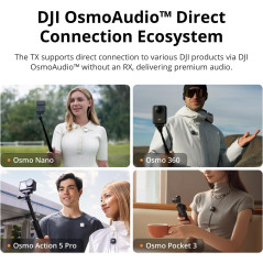 DJI Mic Mini Sans Fil - Micro Cravate 300m, iPhone & Android