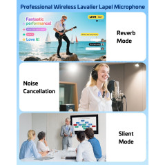 Pink Wireless Lavalier Microphone for iPhone & Android – Mini Clip-On Mic
