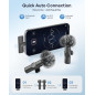 Wireless Lavalier Microphone 2-Pack for iPhone, iPad & Android – Noise Reduction, Plug & Play for Video, Podcast