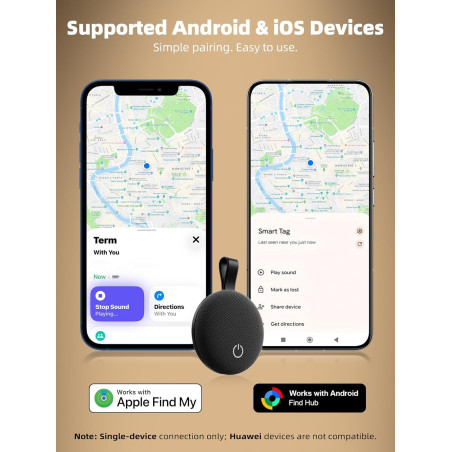 Air Tracker Smart Bluetooth Key Finder with Sound, IP65 Waterproof, Replaceable Battery for iOS & Android