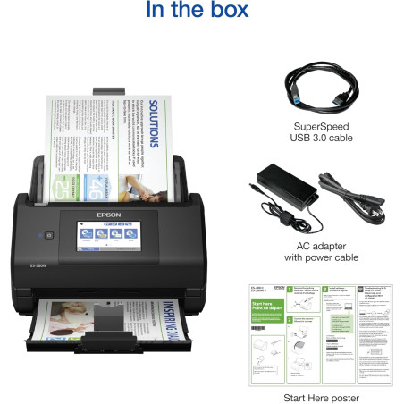 Epson Workforce ES-580W Wireless Color Duplex Document Scanner with ADF