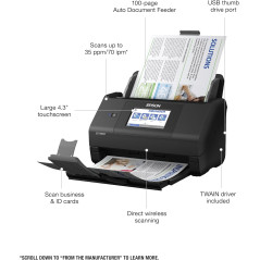 Epson Workforce ES-580W Wireless Color Duplex Document Scanner with ADF