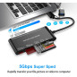 7-in-1 USB C Card Reader Hub for SD, CF, Micro SD, XD, MS Cards - USB 3.0 Compatible with Windows, Mac, Linux, Android 7-in-1 USB C Card Reader Hub for SD, CF, Micro SD, XD, MS Cards - USB 3.0 Compatible with Windows, Mac, Linux, Android