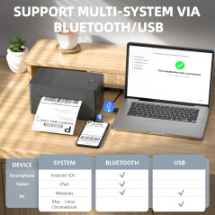 PEDOOLO 4x6 Bluetooth Thermal Label Printer for Shipping & Packages