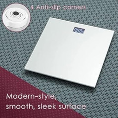 Moss & Stone Silver Digital Bathroom Scale – Accurate Smart Body Tracker