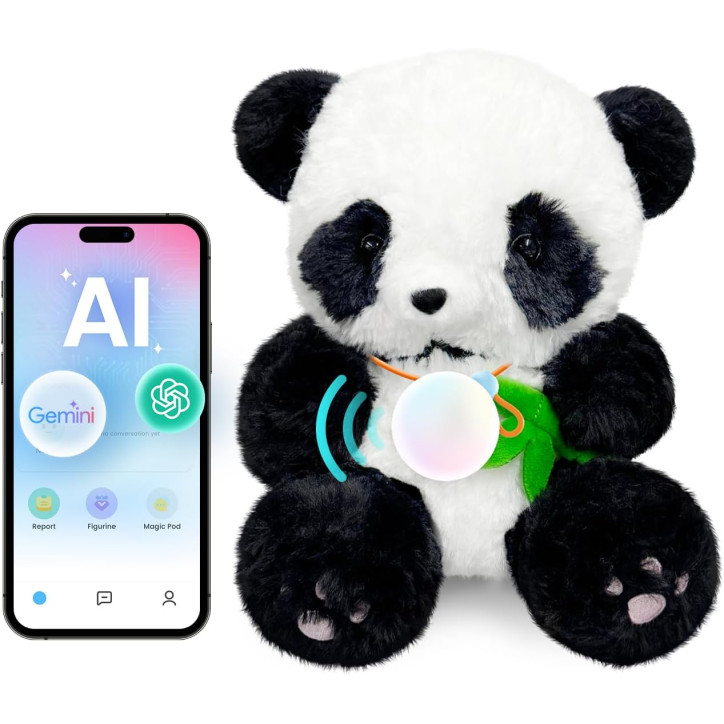 Smart AI Plush Panda Toy for Kids 3+, Interactive Educational Robot, Screen-Free, App-Controlled Gift
