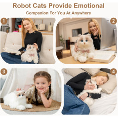 Chongker 24.8 Interactive Robot Cat Plush Toy with Touch Control