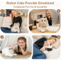 Chongker 24.8 Interactive Robot Cat Plush Toy with Touch Control – Electronic Kitten Robotic Pet